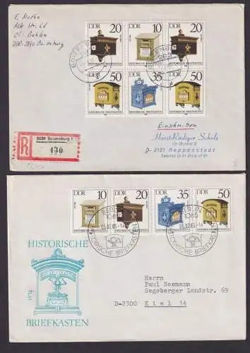 DDR Sammlung 2924-2927 Zusammendruck Post Briefkästen schönes Briefe Lot 5 Stück