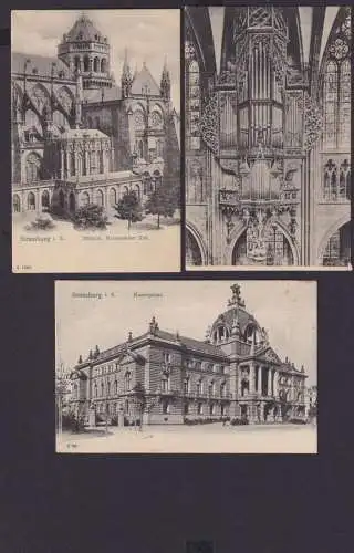 Ansichtskarte Lot Sammlung Strassburg 12 Karten Münster Kaiserpalast