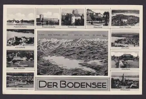 Ansichtskarte Bodensee Friedrichshafen Meerseburg Insel Mainau Konstanz