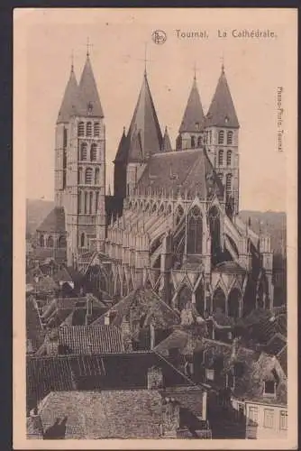 Ansichtskarte Tournai Belgien La Cathedrale Karthedrale Kirche Feldpost