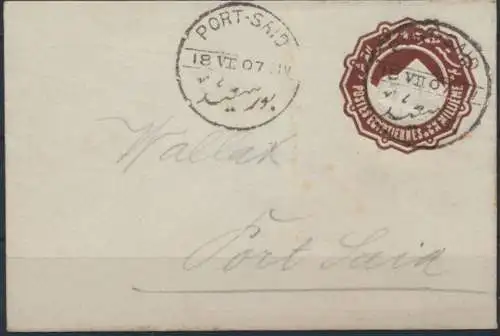 Ägypten Ganzsache Postes Egyptienne Un Milliene Port Said 18.8.1907