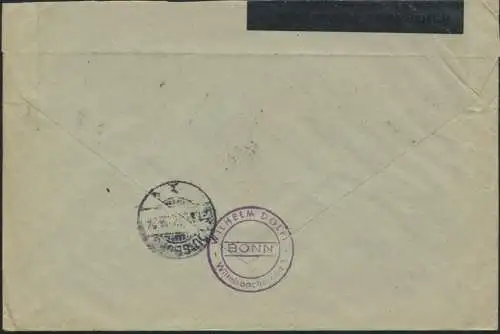 Alliierte Besetzung Brief R-Brief 945 a + 959 a Taube Bonn nach Duisburg