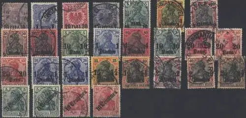 Deutsch Kolonien Deutsche Post Türkei ex 1-49 Sammlung 27 Werte DAP gestempelt