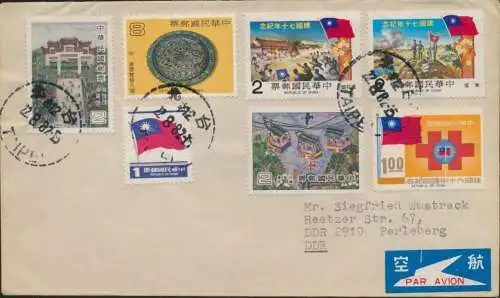 Taiwan Brief Luftpost MIF 1385+1393+1411+1426-1427+1463 Taipeh nach Perleberg