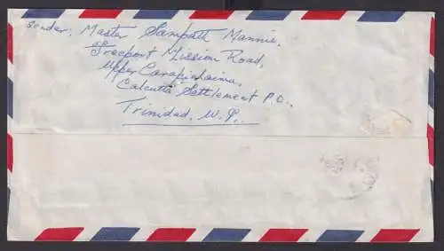 Flugpost Trinidad & Tobago Britische Kolonien Brief EF 35c Calcutta Settlement