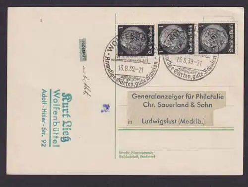 Briefmarken Deutsches Reich Brief SST Werbestempel Wolfenbüttel Garten + Schulen