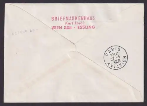 Flugpost Brief Air Mail Austrian Airlines Österreich Viererblock Trachten Paris