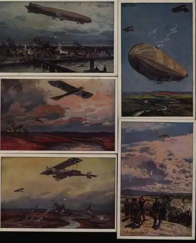 Ansichtskarten Sammlung Flugpost mit Zeppelin Dt. Luftflottenverein 10 verschied