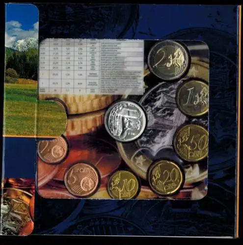 Münzen Slowakei 2009 offizieller Kursmünzensatz mit zusätzlicher Silbermedaille