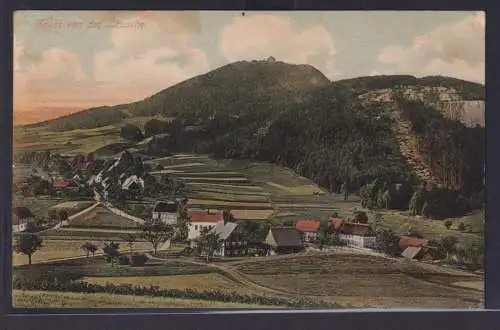 Ansichtskarte Lausche Berg n. Großschönau Totalansicht mit Bergpanorama