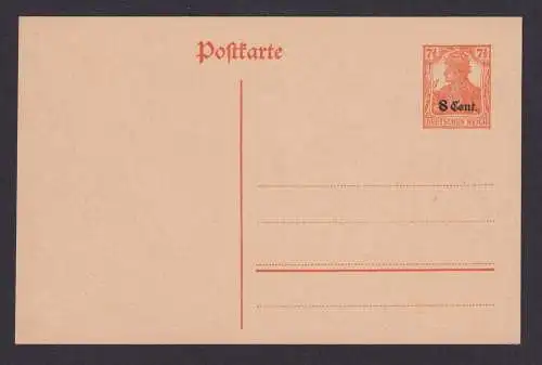 Briefmarken Besetzung Landespost Belgien Ganzsache Postkarte Germania Aufdruck