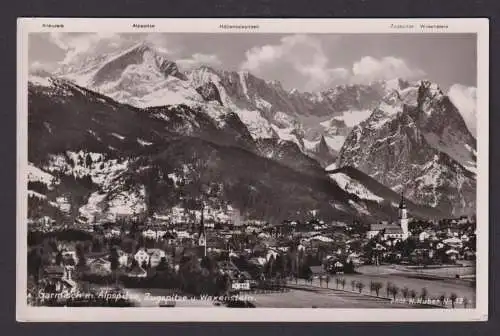 Ansichtskarte Garmisch Bayern Alpspitze Zugspitze Waxenstein Gebirge n.
