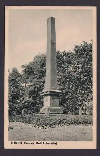 Besetzung Polen Generalgouvernement Ansichtskarte Lublin Denkmal Pomnik Unii