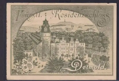 Ansichtskarte Detmold Fürstlicher Residenzschloss Künstlerkarte Gustav Heynke