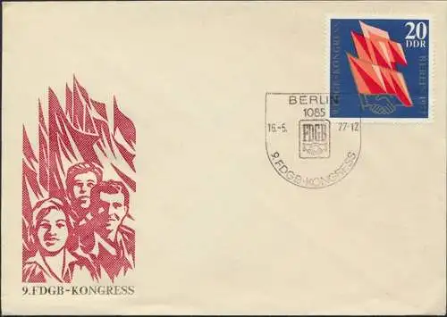 DDR Brief 2219 SST 9. FDGB Kongress Eindruck Ostalgie Politik Gewerkschaft