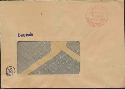 All. Besetzung Firmen Brief ab Saarbrücken mit K2 Gebühr bezahlt vom 30.3.1946