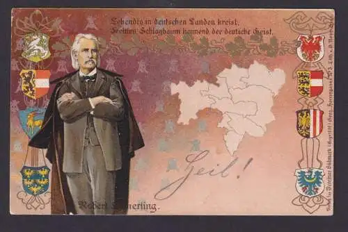 Österreich Patriotik tolle Wappen Ansichtskarte Hausbrunn Steurowitz Sachsen