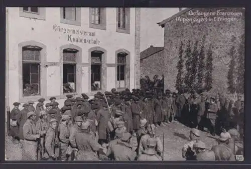 Ansichtskarte Elfringen Baden Württemberg Gefangene Französisch Alpenjäger vor