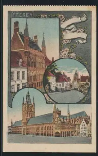 Deutsche Besetzung Ansichtskarte Ypern Belgien per Feldpost nach Zieko Coswig