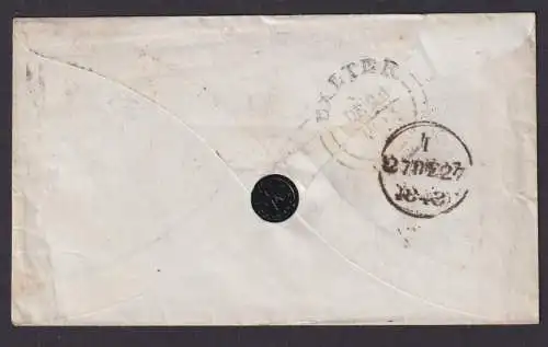 Großbritannien Brief EF 3 NG Victoria selt. Malteserkreuz mit Nr. 8 Kat. 250,00