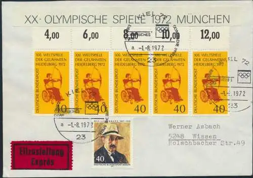 Bund Brief Eilbrief MIF 733 Oberrand Berlin 434 SST Kiel 72 32 a Olympia Wissen