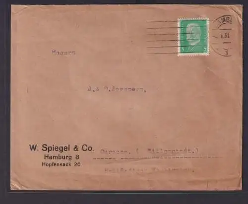 Deutsches Reich Brief Destination Hamburg Curacao Nierderländisch Indien 1931