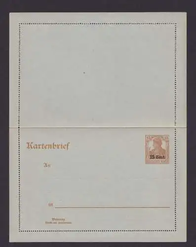 Briefmarken Besetzung Etappengebiet West Ganzsache Kartenbrief Germania Aufdruck