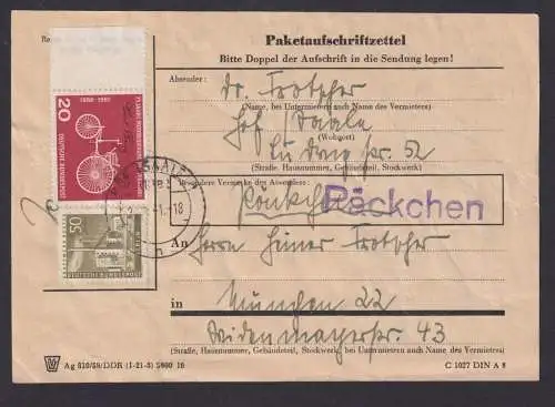 Bund MIF Berlin 150 Stadtbilder Paketschein Hof Bayern Rand München Kat 50,00