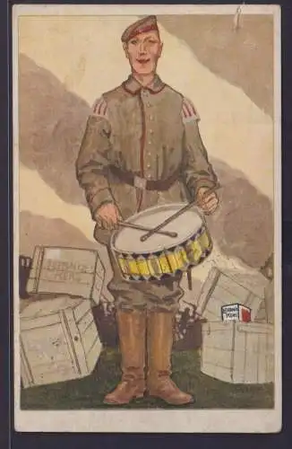 Ansichtskarte Reklame Leibniz Keks Trommler in Uniform Feldpostkarte