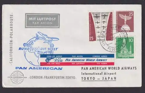 Flugpost Brief Air Mail Berlin Privatganzsache Stadtbilder ZUF Pan American Rund
