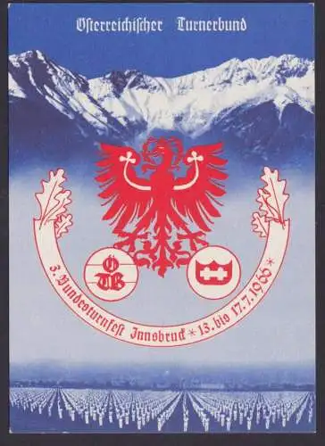Österreich Sport Turnerbund gute Anlasskarte Innsbruck 3. Bundesturnfest selten