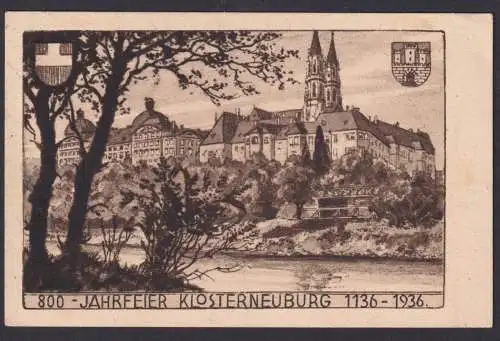 Österreich 800 Jahre Klosterneuburg tolle Anlasskarte + Flugpostmarke + Vignette
