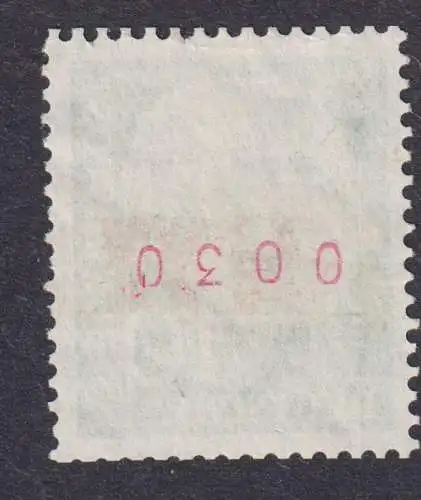 Bundesrepublik 183 Heuss 10 Pfg. mit roter Nummer 0030 Bedarfszähnung Kat 65,00