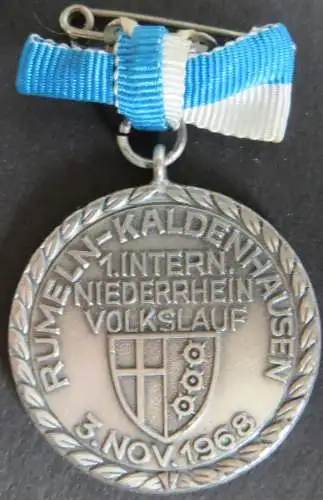 Sport Laufen Medaille 1. Intern. Niederrhein Volkslauf 1968 Rumeln Kaldenhausen