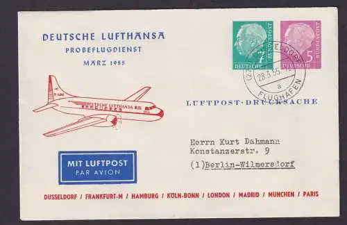 Flugpost Drucksachen Brief Air Mail Bundesrepublik MIF Heuss Probeflugdienst