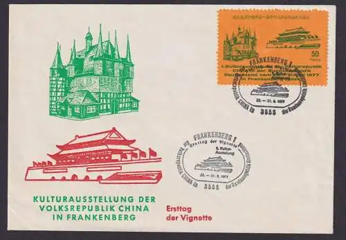 Briefmarken Frankenberg Sonderumschlag Kultur Ausstellung China mit schöner