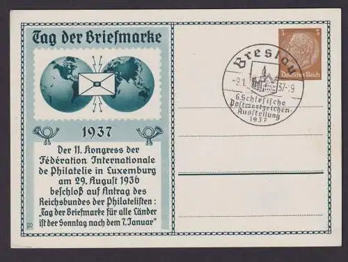 Deutsches Reich Breslau Ganzsache Philatelie Schlesien Briefmarken Ausstellung