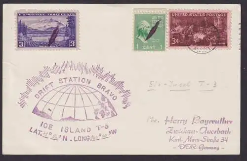 Antarktis Polarpost Flugpost Air Mail Brief USA Drift Station Bravo an Zwickau