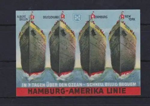 Deutsches Reich Reklame Werbung Schiffspost Hamburg Amerika Linie Art Deco