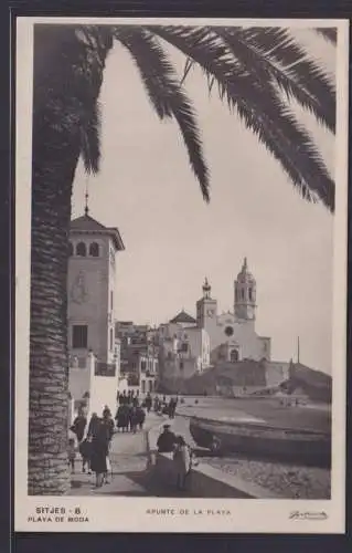 Ansichtskarte Sitjes Meer Strand Palme Spanien nach Hildesheim Niedersachsen