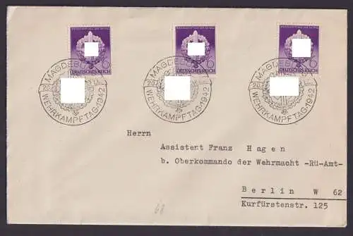 Magdeburg Deutsches Reich Sachsen Anhalt Sondermarke u. Stempel Wehrkampftag