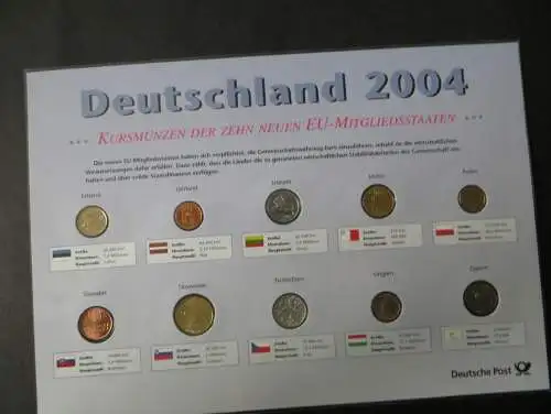 Münzen DEUTSCHLAND 2004 KURSMÜNZEN DER NEUEN EU MITGLIEDSSTAATEN STEMPELGLANZ
