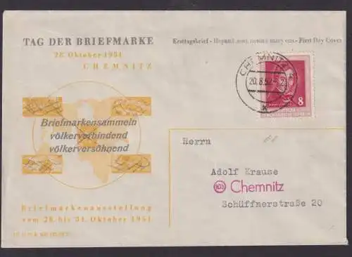 DDR Brief EF 309 Händelfest Chemnitz Sachsen Briefmarkenausstellung Kat 45,00