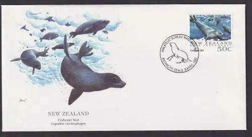 Neuseeland Ozeanien Krabbenfresser Seehund schöner Künstler Brief