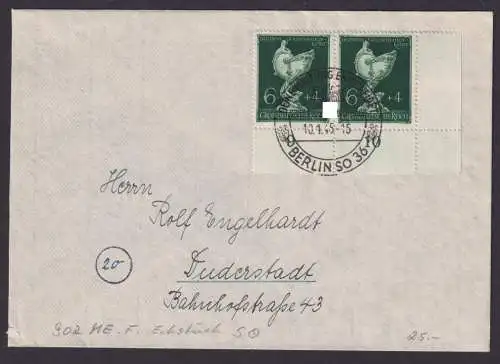 Deutsches Reich Brief Berlin Duderstadt Niedersachsen selt SST Berlin SO36 Deine