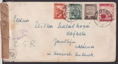 Österreich Zensur Brief MIF Landschaften Wien in die CSR Tschechei 20 8.3.1946