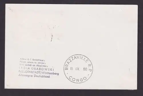 Flugpost Brief Air Mail Air France Paris Brazzaville Paar Berlin Freudenstadt