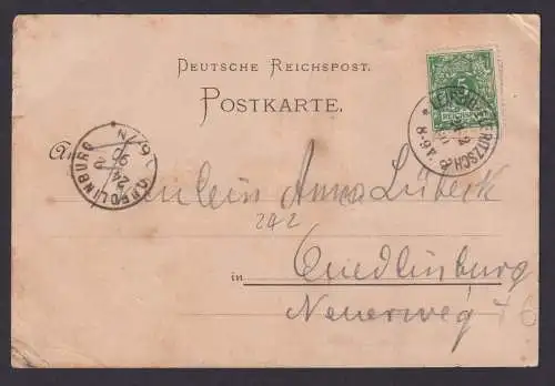 Leipzig Delitzsch Sachsen selt. frühe Vorläufer Ansichtskarte Queldlingburg 1890