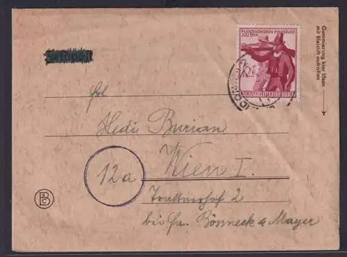 Ostmark Linz Deutsches Reich Brief EF 898 Landesschießen Tirol Österreich n Wien