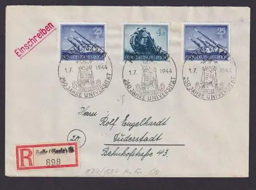 Halle Saale Deutsches Reich R Brief Heldengedenktag Not R-Zettel Duderstadt